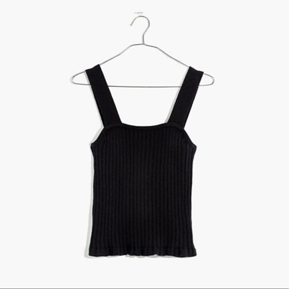 Madewell Tilney Ribbed Sweater Tank Black NWOT